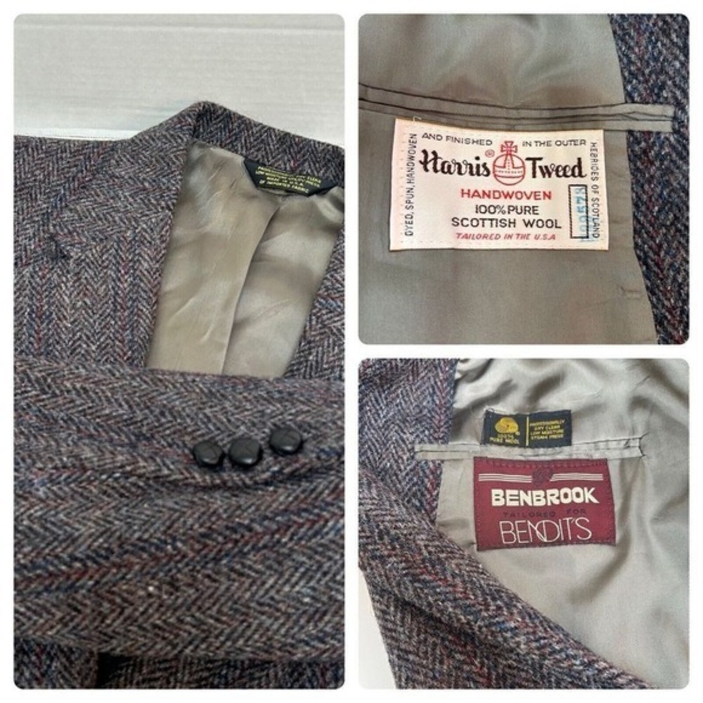 Harris Tweed Blazer Benbrooke for Bendoit's 100% Scottish Wool size 46